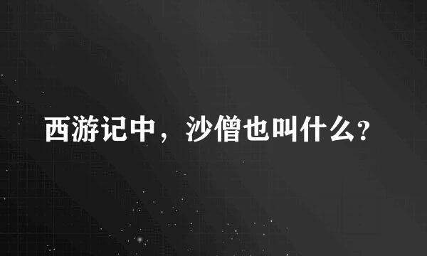 西游记中，沙僧也叫什么？