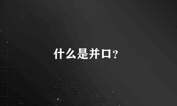 什么是并口？
