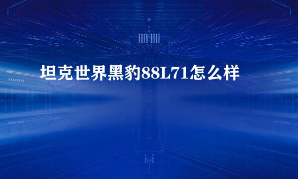 坦克世界黑豹88L71怎么样