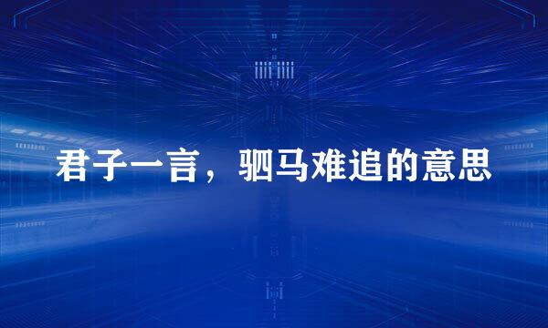 君子一言，驷马难追的意思