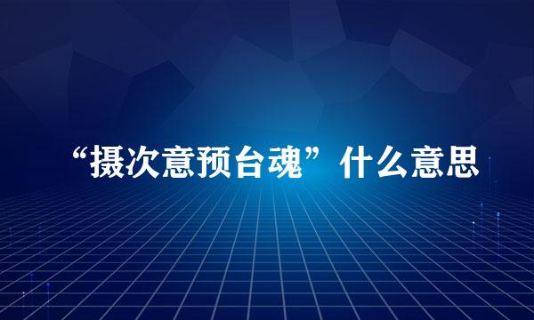 “摄次意预台魂”什么意思