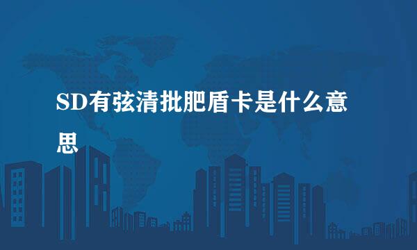 SD有弦清批肥盾卡是什么意思