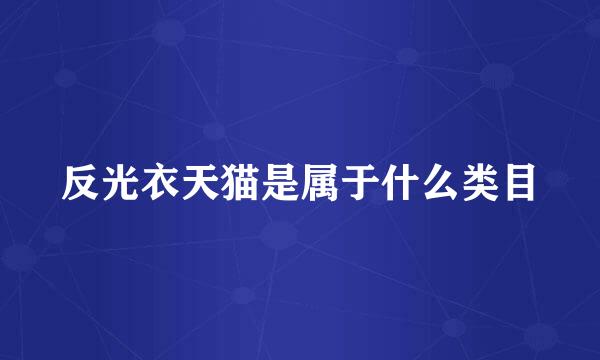反光衣天猫是属于什么类目