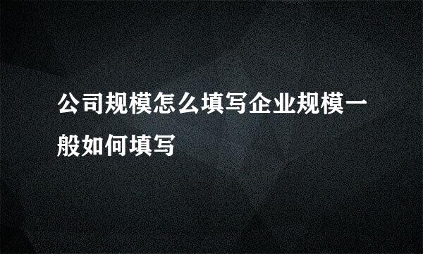 公司规模怎么填写企业规模一般如何填写
