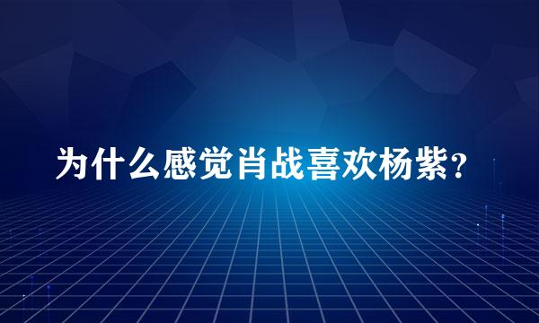 为什么感觉肖战喜欢杨紫？