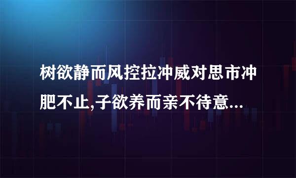 树欲静而风控拉冲威对思市冲肥不止,子欲养而亲不待意思和道理
