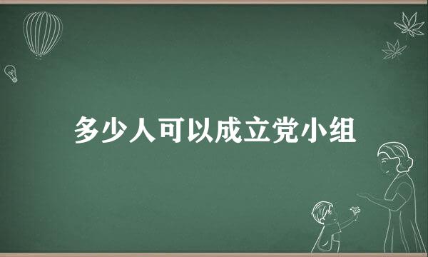 多少人可以成立党小组