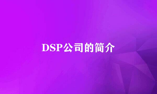 DSP公司的简介