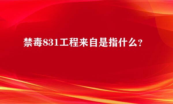 禁毒831工程来自是指什么？