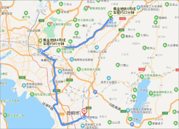 昆明长水机场来自到昆明高铁站有多远？360问答