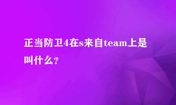 正当防卫4在s来自team上是叫什么？