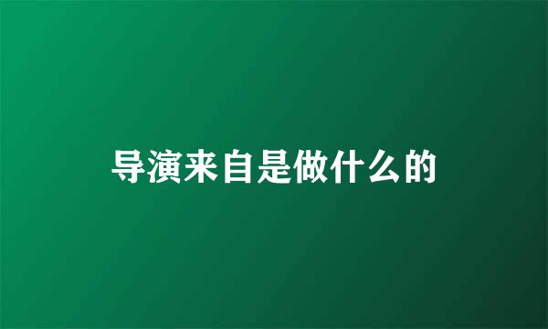 导演来自是做什么的