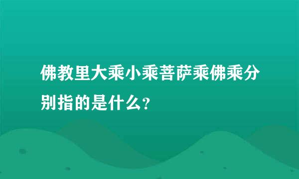 佛教里大乘小乘菩萨乘佛乘分别指的是什么？