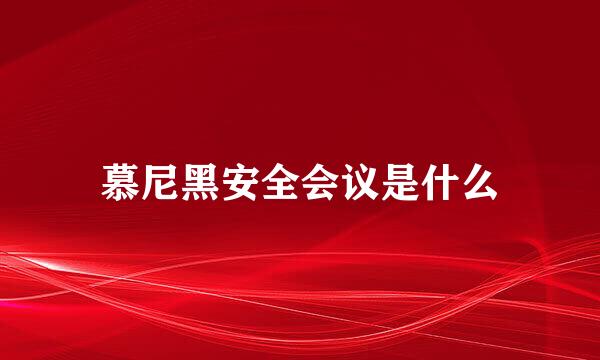 慕尼黑安全会议是什么