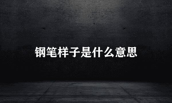 钢笔样子是什么意思