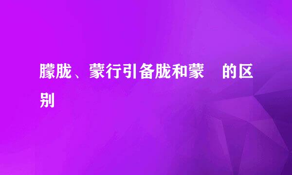 朦胧、蒙行引备胧和蒙眬的区别