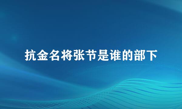 抗金名将张节是谁的部下