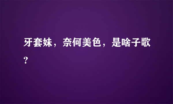 牙套妹，奈何美色，是啥子歌？