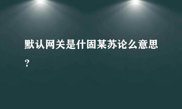 默认网关是什固某苏论么意思？