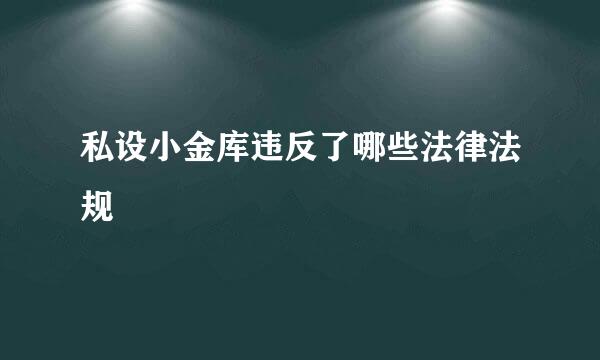 私设小金库违反了哪些法律法规