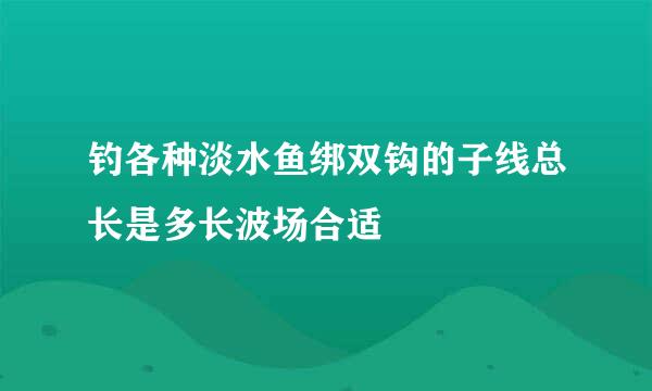 钓各种淡水鱼绑双钩的子线总长是多长波场合适
