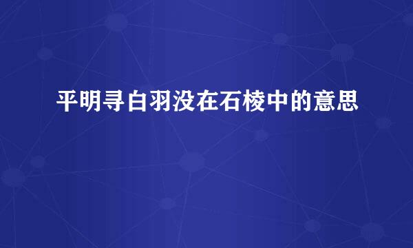 平明寻白羽没在石棱中的意思