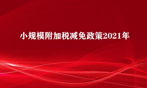 小规模附加税减免政策2021年