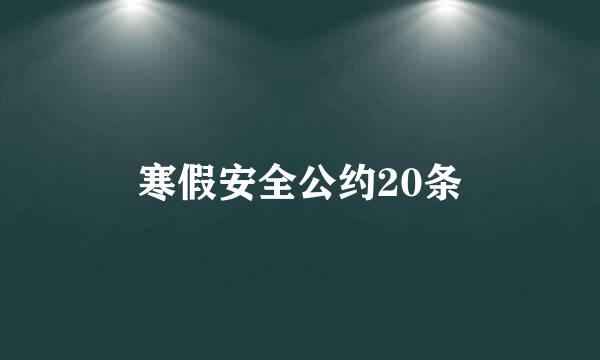 寒假安全公约20条