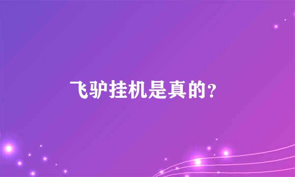 飞驴挂机是真的？