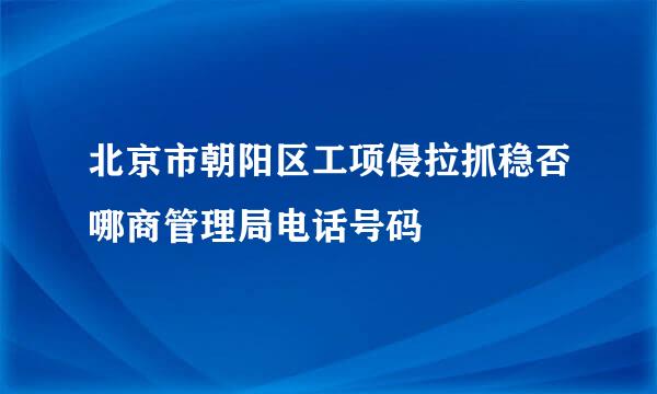 北京市朝阳区工项侵拉抓稳否哪商管理局电话号码