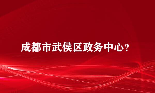 成都市武侯区政务中心？