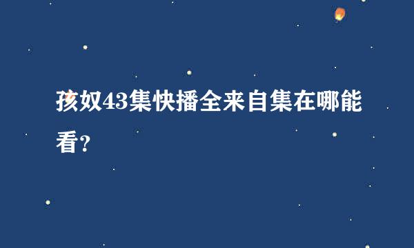 孩奴43集快播全来自集在哪能看？