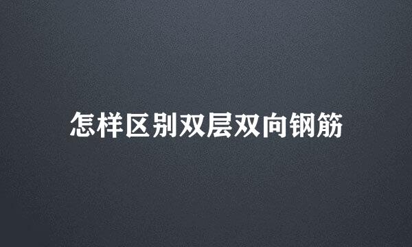 怎样区别双层双向钢筋