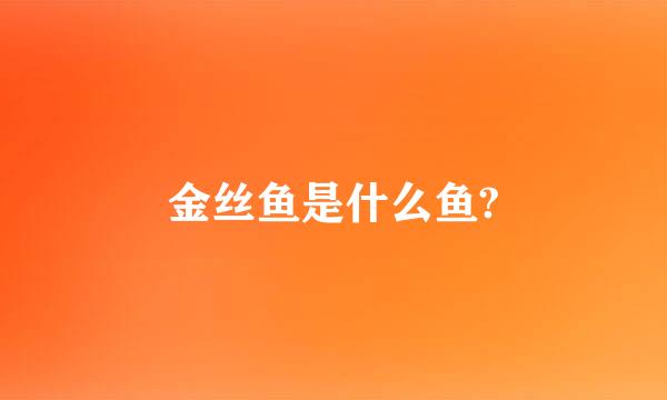 金丝鱼是什么鱼?