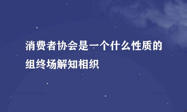 消费者协会是一个什么性质的组终场解知相织