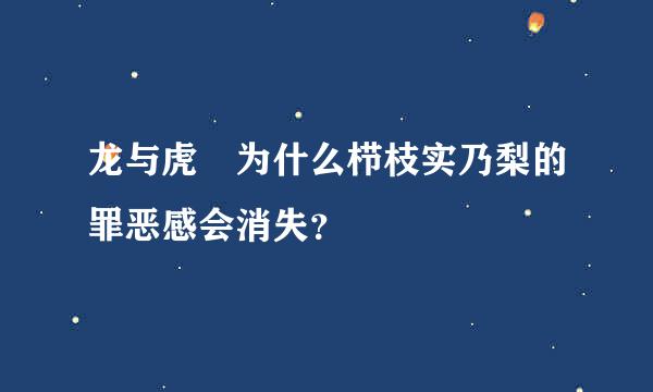 龙与虎 为什么栉枝实乃梨的罪恶感会消失？