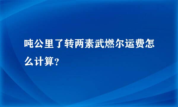吨公里了转两素武燃尔运费怎么计算？