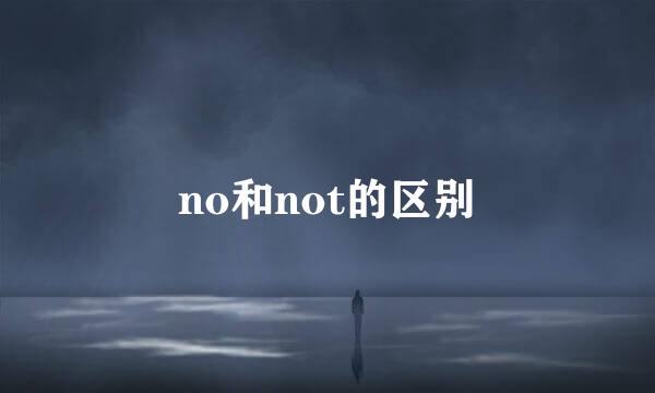 no和not的区别