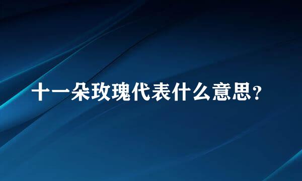 十一朵玫瑰代表什么意思？