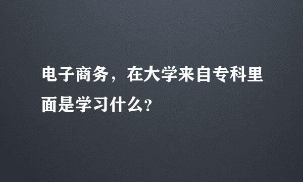 电子商务，在大学来自专科里面是学习什么？
