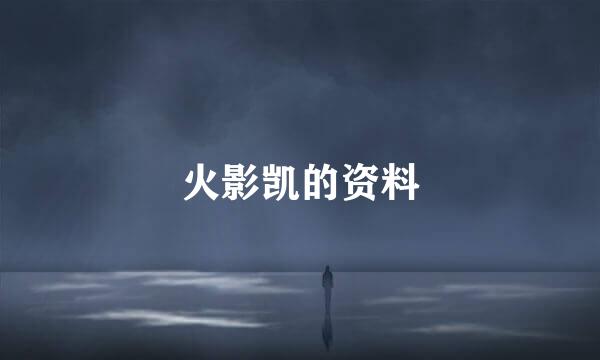 火影凯的资料