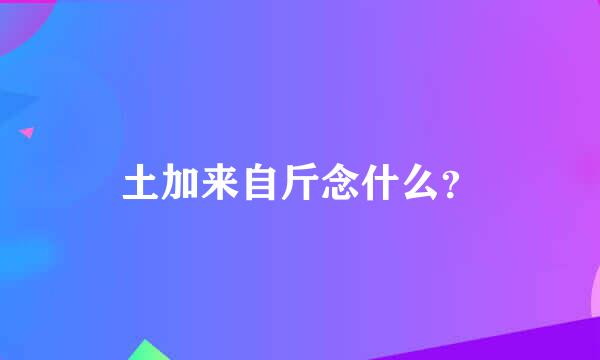 土加来自斤念什么？