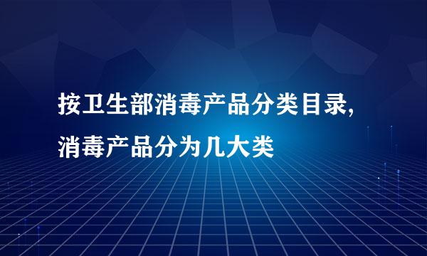 按卫生部消毒产品分类目录,消毒产品分为几大类