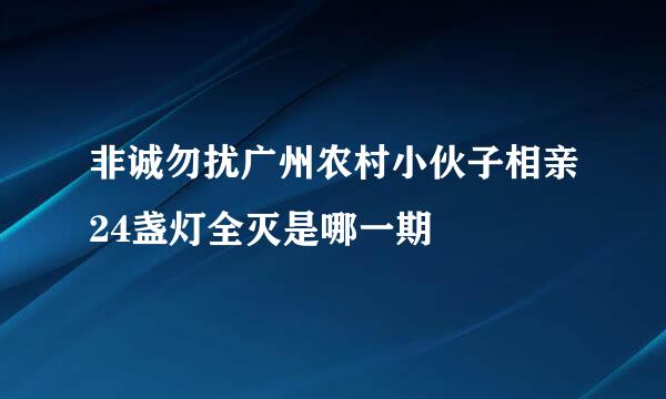 非诚勿扰广州农村小伙子相亲24盏灯全灭是哪一期