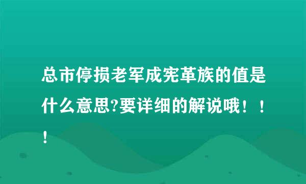 总市停损老军成宪革族的值是什么意思?要详细的解说哦！！！