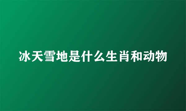 冰天雪地是什么生肖和动物