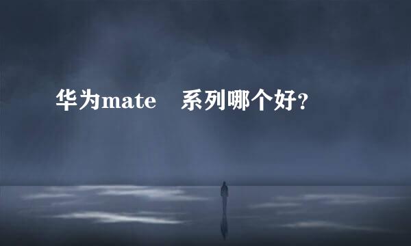 华为mate 系列哪个好？