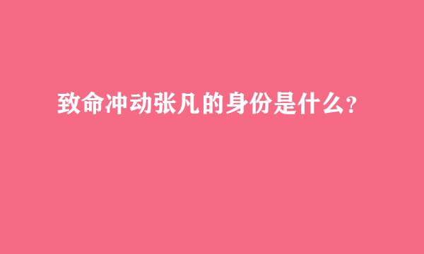 致命冲动张凡的身份是什么？