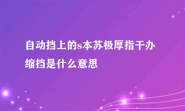 自动挡上的s本苏极厚指干办缩挡是什么意思