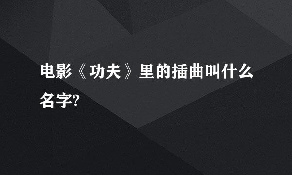电影《功夫》里的插曲叫什么名字?
